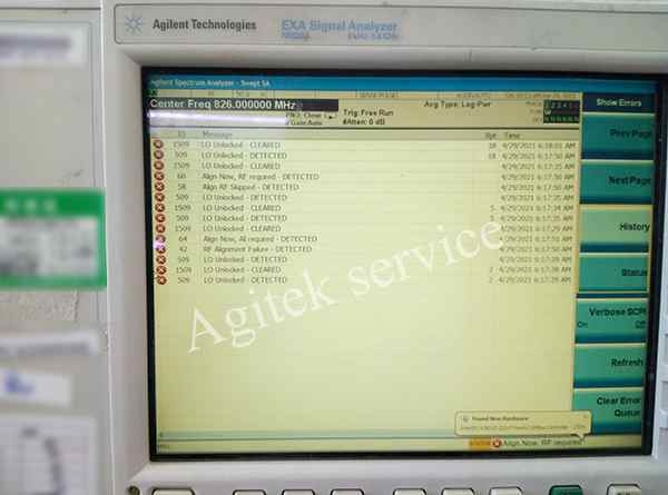 是德N9020A频谱仪报错维修案例