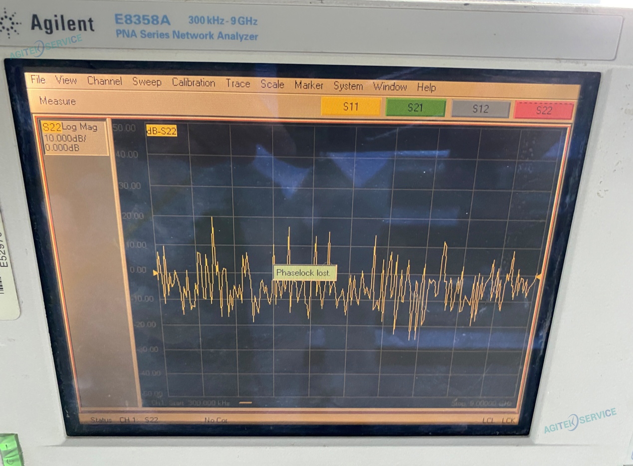 安捷伦矢量网络分析仪E8358A报错：Phaselock lost维修