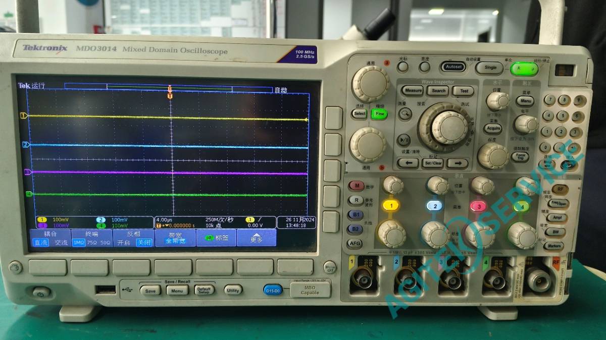 Tektronix泰克MDO3014示波器开机后屏幕无反应维修案例